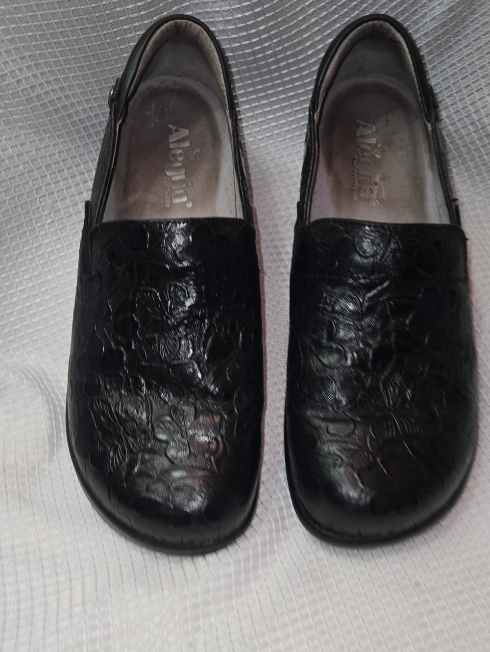 Alegria Kel-274 Black  Leather Slip-on Clogs